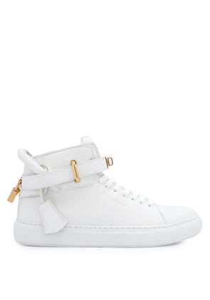Buscemi White High-Top 100 Alce Belted Leather Sneakers