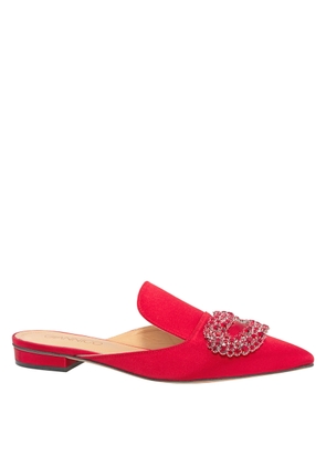 Giannico Ladies Crystal-embellished Woven Slippers