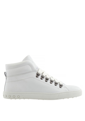 Tods Mens White Leather Gomma High-Top Sneakers
