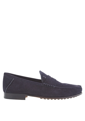 Tods Mens Dark Galaxy Suede Penny Loafers