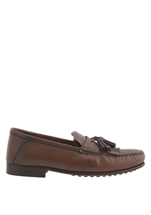 Tods Mens Fringe And Tassel Leather Loafers