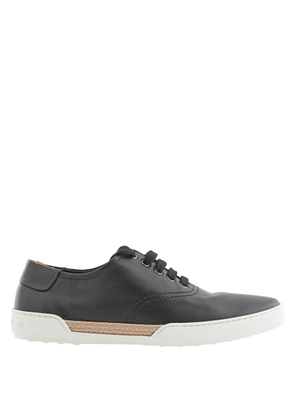 Tods Mens Black Allacciato Gomma Lace-Up Low-Top Sneakers