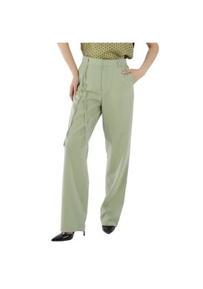 Roseanna Ladies Green Marc Turn Wool-Blend High-Waist Pants