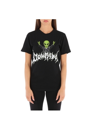 Domrebel Alien Print T-Shirt in Black