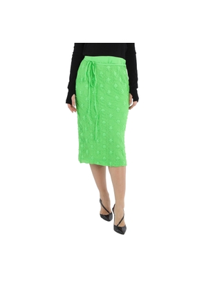 Rejina Pyo Ladies Green Floral-Crochet Midi Skirt