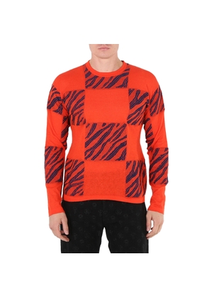 Roberto Cavalli Mens Zebra Check-jacquard Sweater