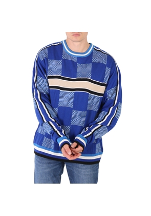 Ahluwalia Mens Merino Wool And Cotton Checkerboard Jacquard Sweater