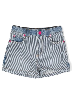 Little Marc Jacobs Girls Denim Blue Striped 5-Pocket Shorts