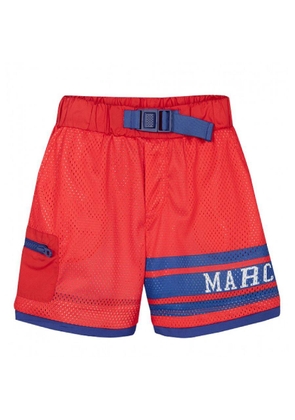 Little Marc Jacobs Boys Red Logo-Print Mesh Bermuda Shorts