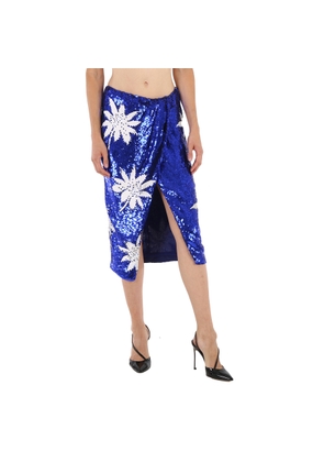 Filles A Papa Ladies Lagoon-blue Pencil Skirt