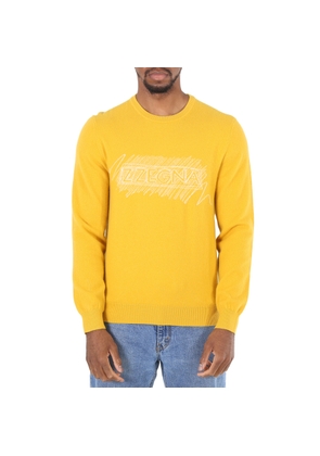 Ermenegildo Zegna Mens Sweaters Yellow Logo Cn Swt