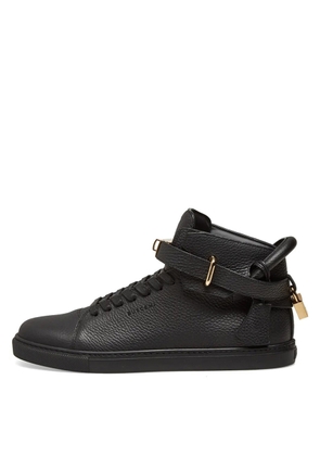 Buscemi Mens Black High-top 100 MM Leather Sneakers