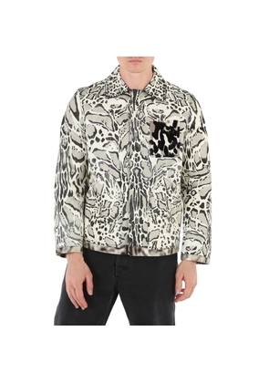 Roberto Cavalli Mens Lynx Print Shirt Jacket