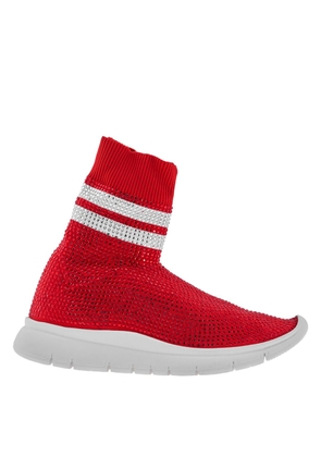 Joshua Sanders Ladies Red Sneakers Sock All Strass
