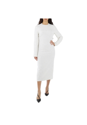 Gauchere Ladies White Vinona Long-Sleeve Sequined Stretch-Jersey Maxi Dress