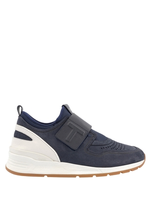 Tods Suede And Fabric Velcro Strap Sneakers