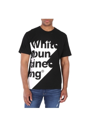 White Mountaineering Mens Black Shadow Logo Printed T-Shirt