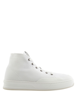 Tods Mens White Knit High-Top Sneakers