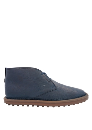 Tods Mens Blue Leather Desert Boots