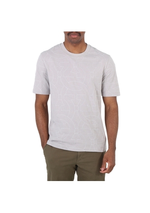 Salvatore Ferragamo Mens Grey Gancini Logo Cotton T-Shirt