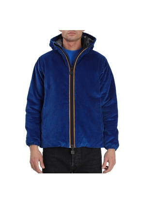 Kway Mens Blue Royal Marine Hamis Cotton Ribbed Hooded Jacket