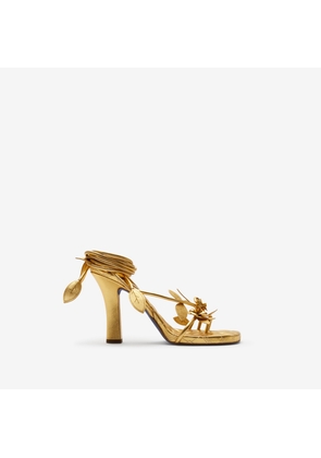 Burberry Leather Ivy Flora Heeled Sandals