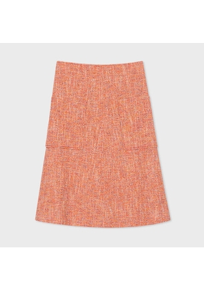 Paul Smith Women's Orange Tweed A-Line Skirt