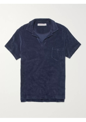Orlebar Brown - Slim-Fit Camp-Collar Cotton-Terry Polo Shirt - Men - Blue - XS