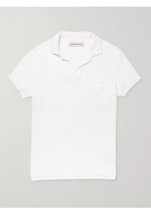 Orlebar Brown - Slim-Fit Camp-Collar Cotton-Terry Polo Shirt - Men - White - XS