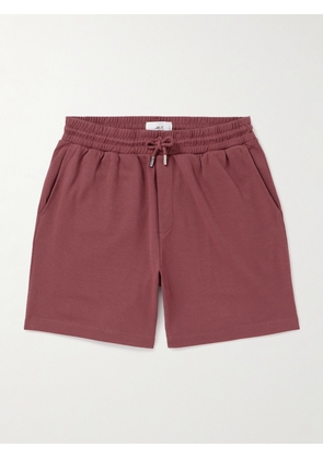 Mr P. - Straight-Leg Organic Cotton-Piqué Drawstring Shorts - Men - Red - XS