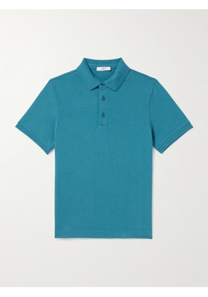 Mr P. - Organic Cotton-Piqué Polo Shirt - Men - Blue - XS