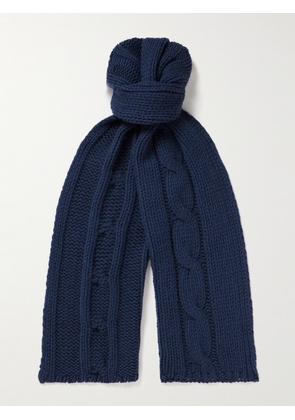 Johnstons of Elgin - Cable-Knit Cashmere Scarf - Men - Blue