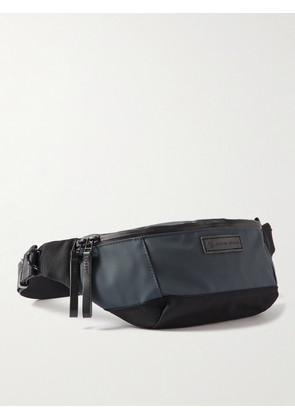Master-Piece - Leather- and CORDURA BALLISTIC-Trimmed Rubberised Shell Belt Bag - Men - Blue