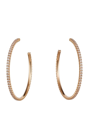 Cartier Large Rose Gold And Diamond Étincelle De Cartier Hoop Earrings