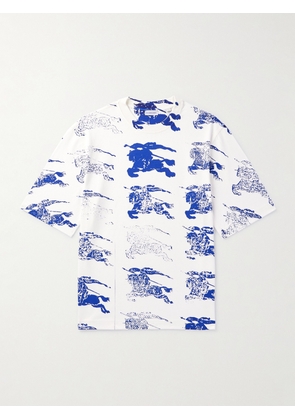 Burberry - Logo-Print Cotton-Blend T-Shirt - Men - White - S