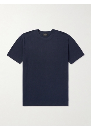 Brioni - Cotton and Silk-Blend T-Shirt - Men - Blue - IT 46