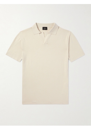 Brioni - Cotton and Silk-Blend Polo Shirt - Men - Neutrals - IT 46