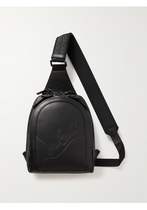 Christian Louboutin - Loubifunk Logo-Debossed Mesh-Trimmed Leather Backpack - Men - Black