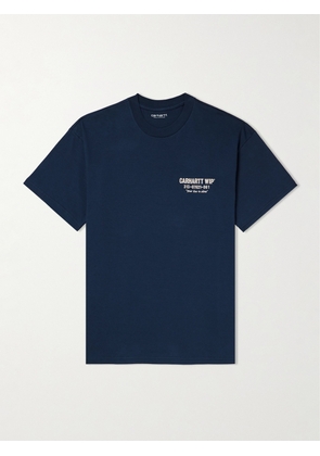 Carhartt WIP - Less Troubles Logo-Print Organic Cotton-Jersey T-Shirt - Men - Blue - XS