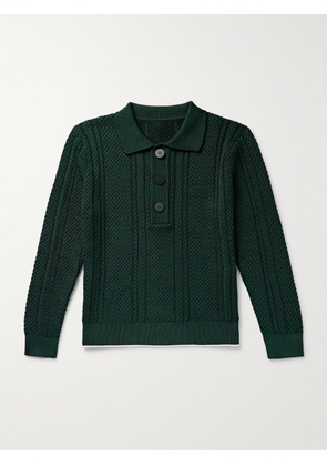 Jacquemus - Belo Cable-Knit Polo Shirt - Men - Green - XS