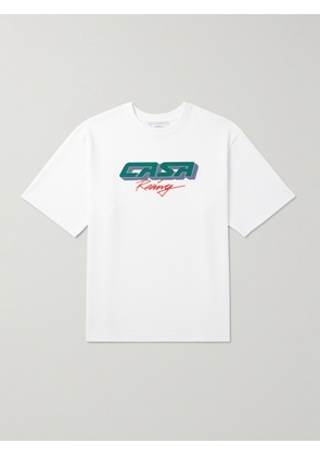 Casablanca - Casa Racing 3D Logo-Appliquéd Cotton-Jersey T-Shirt - Men - White - XS