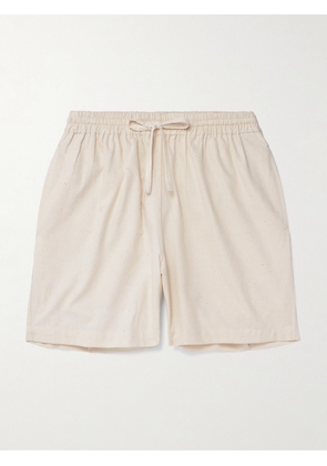 Kardo - Olbia Straight-Leg Cotton Drawstring Shorts - Men - Neutrals - S