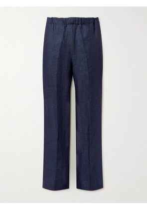 PIACENZA 1733 - Straight-Leg Linen Trousers - Men - Blue - IT 46