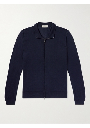 PIACENZA 1733 - Slim-Fit Silk and Cashmere-Blend Zip-Up Sweater - Men - Blue - IT 48