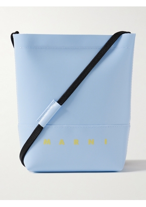Marni - Logo-Print Textured-PVC Bucket Bag - Men - Blue
