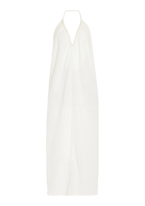 Bite Studios - Textured Organic Cotton-Silk Maxi Dress - White - UK 8 - Moda Operandi