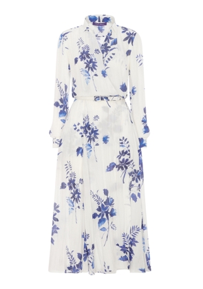 Ralph Lauren - Aniyah Wrapped Floral Midi Dress - Ivory - US 00 - Moda Operandi