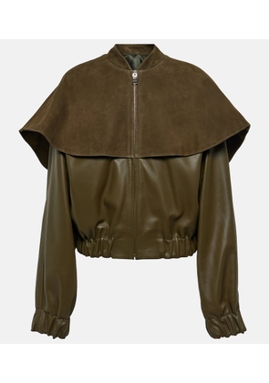 JW Anderson Suede-trimmed leather bomber jacket