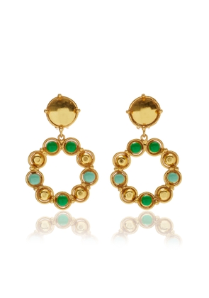 Sylvia Toledano - Flower Candies 22K Gold-Plated and Enamel Earrings - Green - OS - Moda Operandi - Gifts For Her