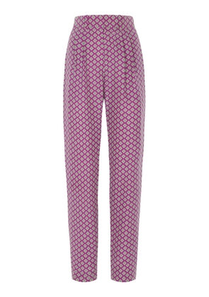 Ralph Lauren - Avrill Pleated Silk Tapered Pants - Purple - US 2 - Moda Operandi